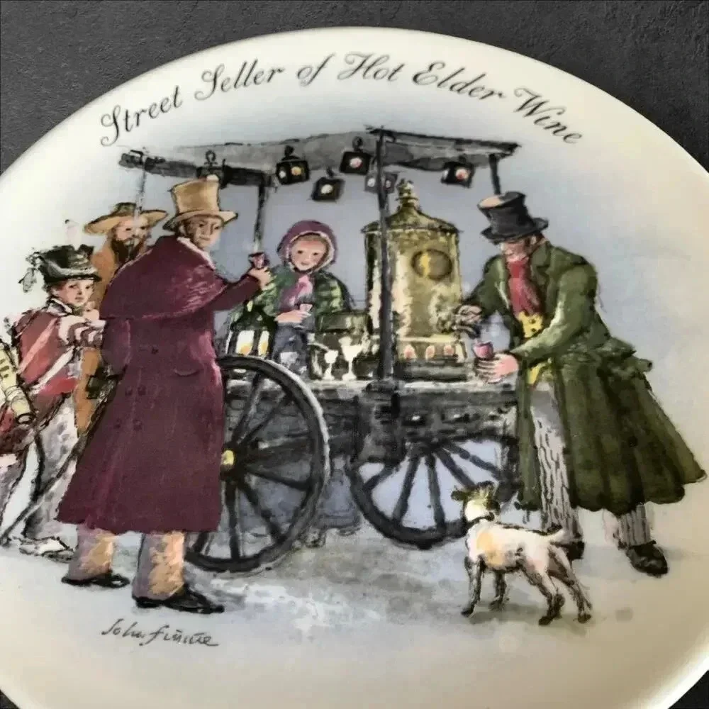 Wedgwood Collectors Plate 1986 Street Seller of Hot Elder Wine By John Finnie